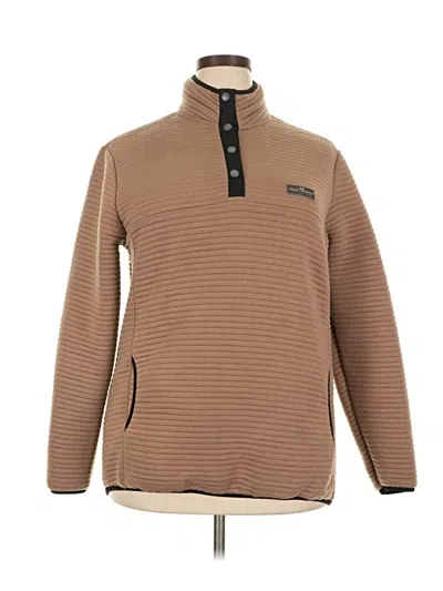 Pre-owned Simply Southern Fleece Jacket In Brown