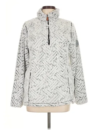 Pre-owned Simply Southern Fleece Jacket In Gray