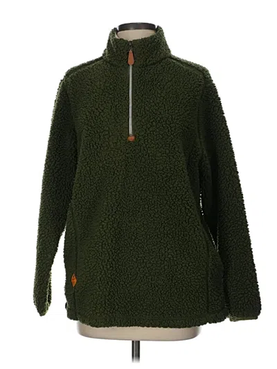 Pre-owned Simply Southern Fleece Jacket In Green