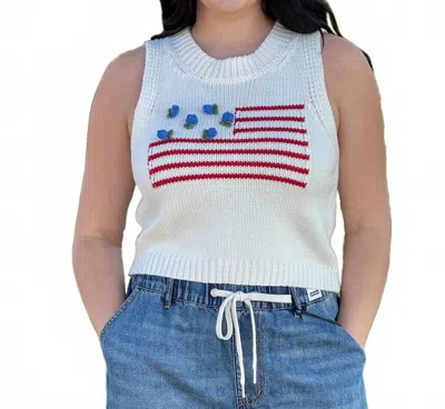 Simply Southern Flower Flag Tank Top In White