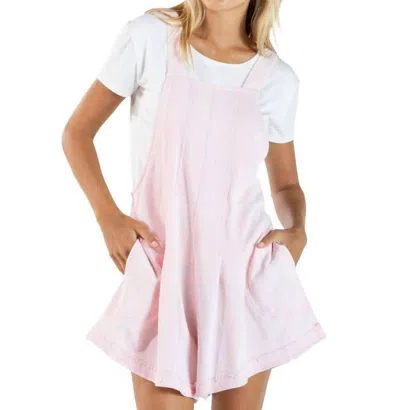 Simply Southern Front Pocket Romper In Washed Rose In Multi