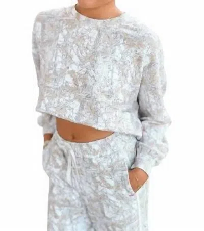 Simply Southern Laney Camo Pullover In White & Beige In Multi