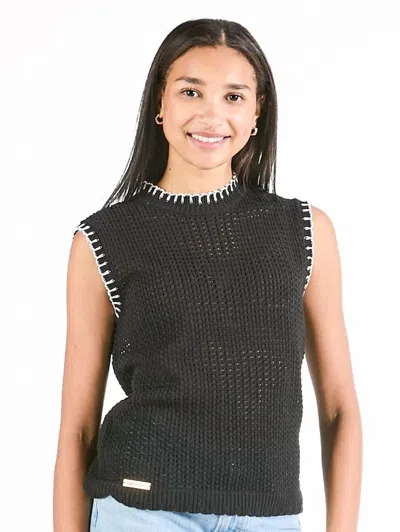 Simply Southern Leave Me In Stitches Sweater In Black