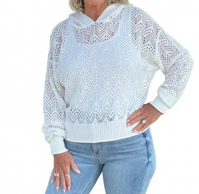 Simply Southern Lighten Up Hoodie In White In Blue