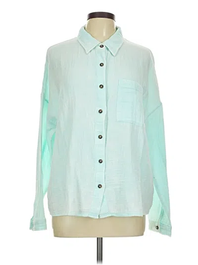 Simply Southern Long Sleeve Button Down Shirt In Blue