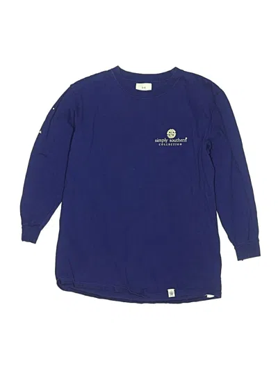 Pre-owned Simply Southern Kids' Long Sleeve T-shirt In Blue