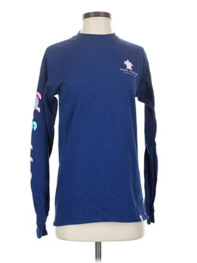 Pre-owned Simply Southern Long Sleeve T-shirt In Blue