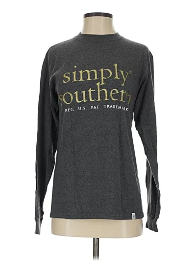 Pre-owned Simply Southern Long Sleeve T-shirt In Gray