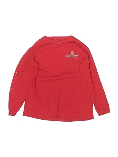 Pre-owned Simply Southern Kids' Long Sleeve T-shirt In Red