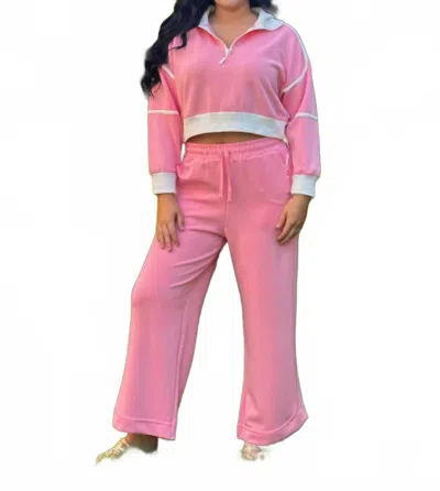 Simply Southern Loungewear Pant Set In Petal In Pink