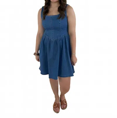 Simply Southern Nina Denim Dress In Baby Blue