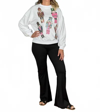 Simply Southern Nutcracker Sweatshirt In White