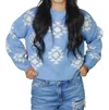 Simply Southern Patterned Crop Sweater In Geometric In Multi