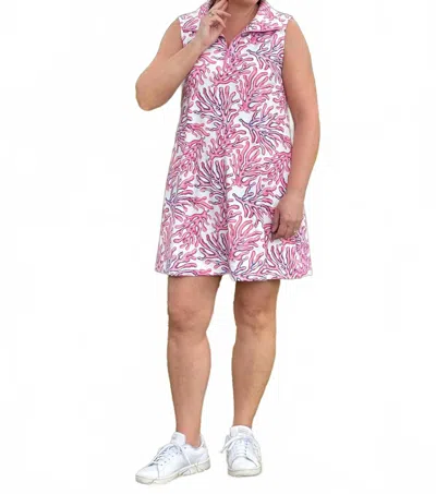 Simply Southern Peyton Quarter Zip Mini Dress In Coral In Pink