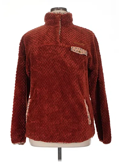 Pre-owned Simply Southern Pullover Sweater In Burgundy