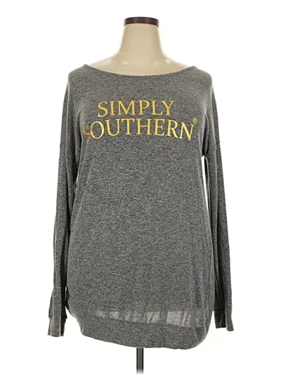Pre-owned Simply Southern Pullover Sweater In Gray