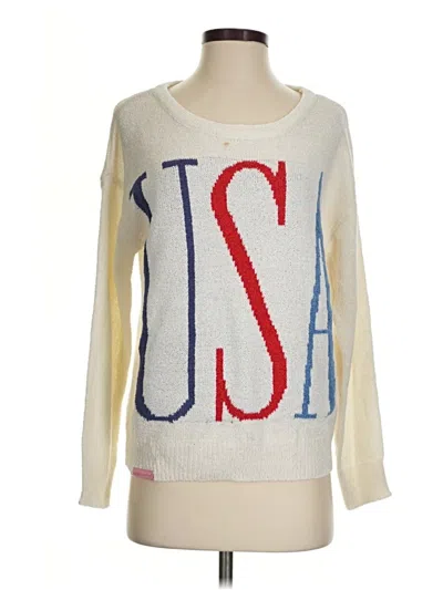Pre-owned Simply Southern Pullover Sweater In Ivory