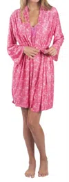 Simply Southern Robe Set In Palm Pink In Multi