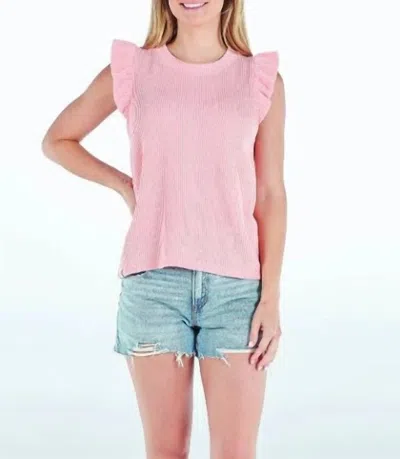 Simply Southern Ruffle Knit Tee In Blush In Pink