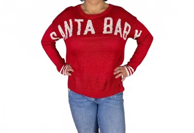 Simply Southern Santa Baby Sweater In Red