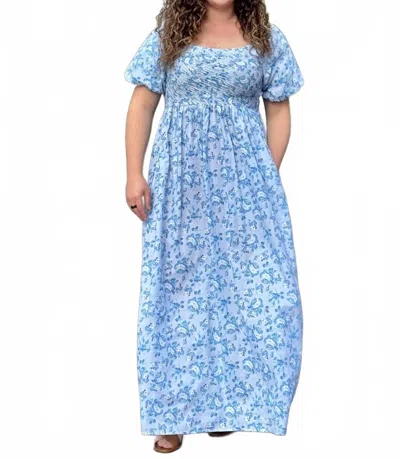 Simply Southern Savannah Maxi Dress In Flower In Blue