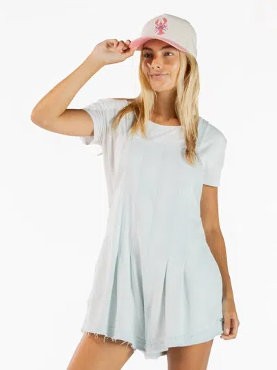 Simply Southern Seabreeze Stroll Romper In Mist In Gray