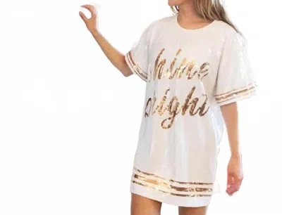 Simply Southern Sequin Mini Dress In White / Gold