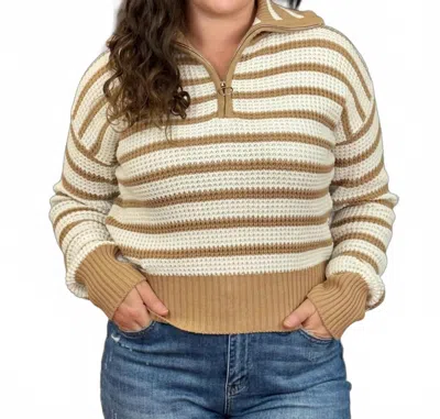 Simply Southern Shelby Sweater In Latte In Multi