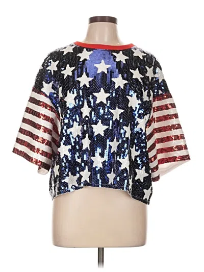 Pre-owned Simply Southern Short Sleeve Blouse In Black