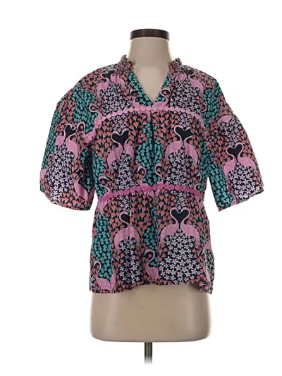 Pre-owned Simply Southern Short Sleeve Blouse In Pink