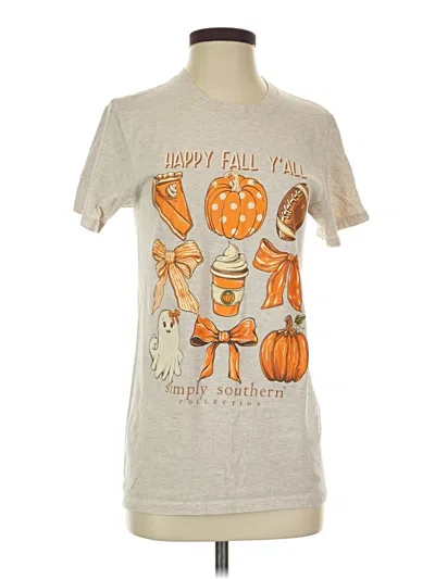 Pre-owned Simply Southern Short Sleeve T-shirt In Gray