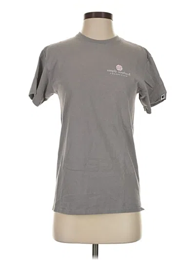 Pre-owned Simply Southern Short Sleeve T-shirt In Gray