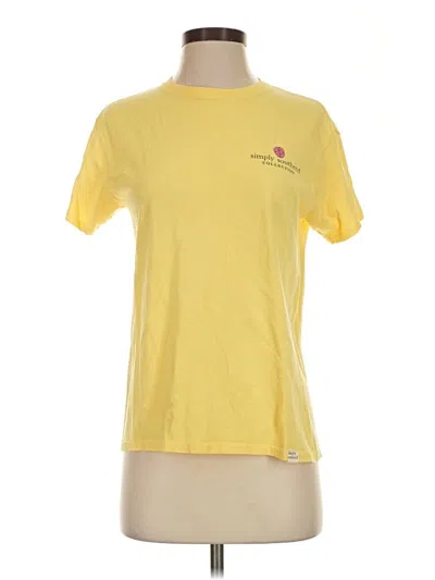 Pre-owned Simply Southern Short Sleeve T-shirt In Yellow