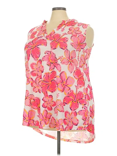Pre-owned Simply Southern Sleeveless Blouse In Pink