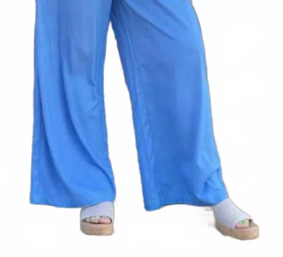 Simply Southern Solid Wide Leg Pants In Azure In Blue