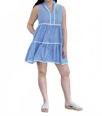 Simply Southern Southern Belle Mini Dress In Blue Stripe