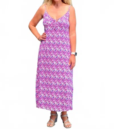 Simply Southern Strolling Folly Beach Maxi Dress In Pink Multi