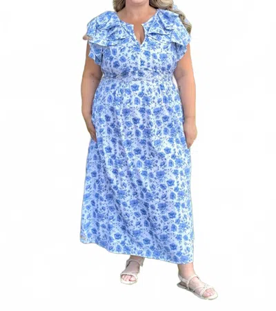 Simply Southern The Tranquil Garden Maxi Dress In Blue
