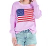 Simply Southern Usa Flag Sweater In Pink In Pink