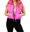 Simply Southern Vest Cropped In Hot Pink In Pink