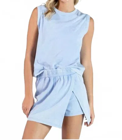 Simply Southern Vintage Washed Activewear Outfit Set In Light Blue