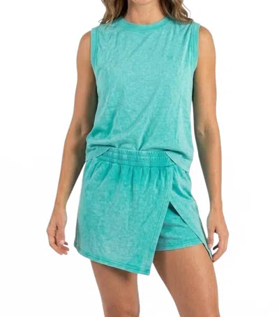Simply Southern Vintage Washed Activewear Set In Turquoise In Blue