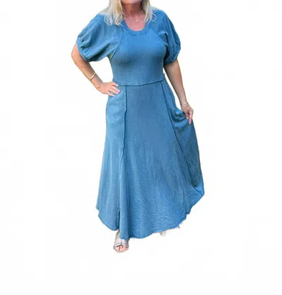 Simply Southern Vivian Midi Dress In River In Blue