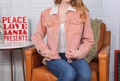 Simply Southern Women's Acid Wash Jacket In Chesnut In Pink