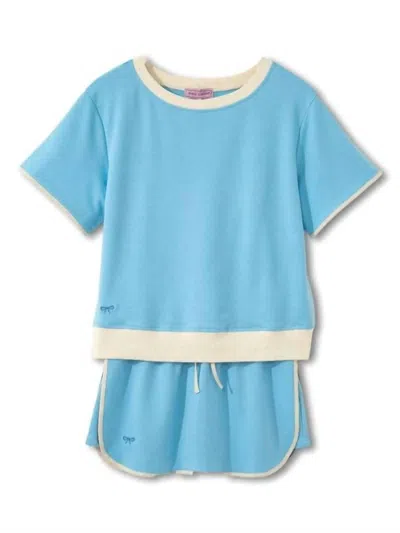 Simply Southern Women's Activewear Top & Skort Set In Turquoise In Blue