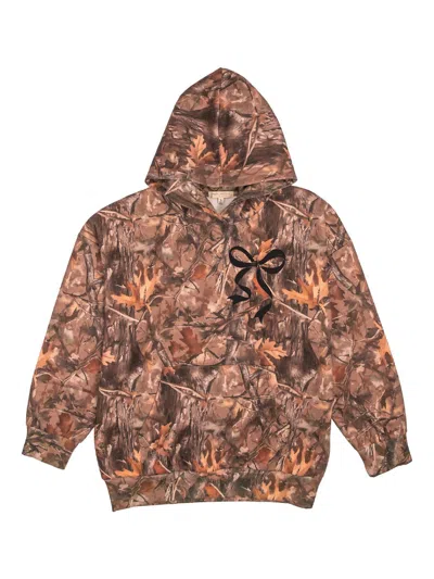 Simply Southern Women's Bow Camo Hoodie In Brown
