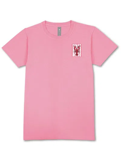 Simply Southern Women's Christmas Lobster Tee In Fancy Candy Pink