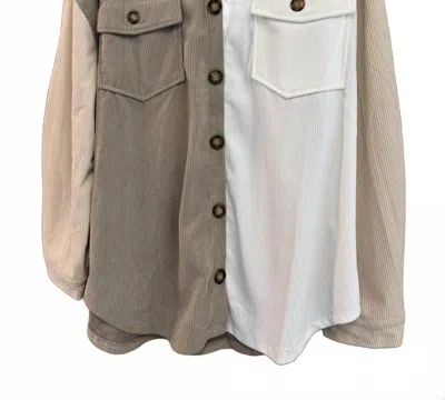 Simply Southern Women's Colorblock Sherpa Shacket In Sepia In Multi