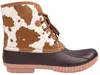 Simply Southern Women's Lace Up Boots In Cow Print In Multi