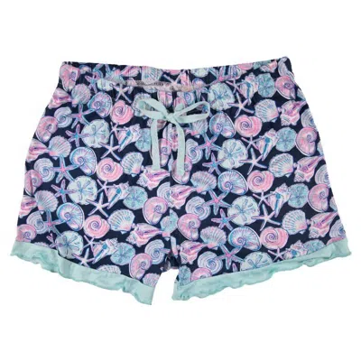 Simply Southern Women's Lounge Short In Shell Pink In Blue